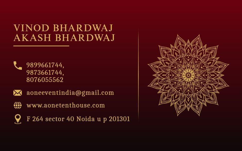 A One Event India Visiting Card Details